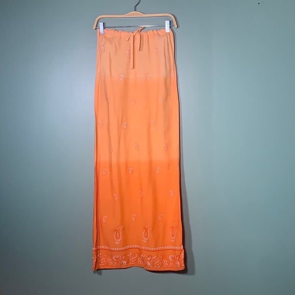 Orange Ombré Maxi Skirt - Picture 5 of 6
